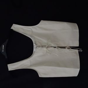 Mango Tie Front Organic Cotton Crop Top